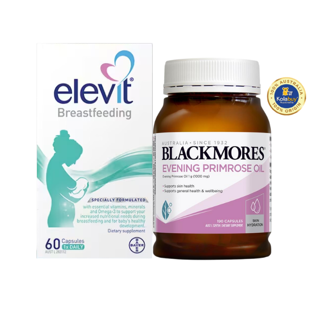 [Special Set] Chăm sóc sức khỏe sau sinh và làm đẹp Elevit 60v & Hoa anh thảo Blackmores 190v (Discount đến 30%)