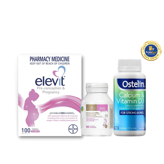 [Special Set] Chăm sóc mẹ bầu Úc Elevit & DHA Bio Island & Canxi bầu Ostelin (Discount đến 30%)
