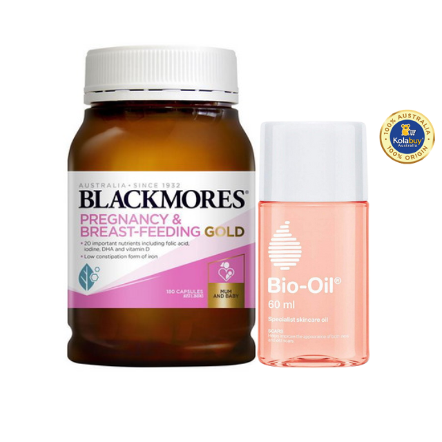 [Special Set] Chăm sóc sức khỏe sau sinh và làm đẹp Blackmores Sau sinh 180v & Chống rạn da Bio oil 60ml (Discount đến 30%)