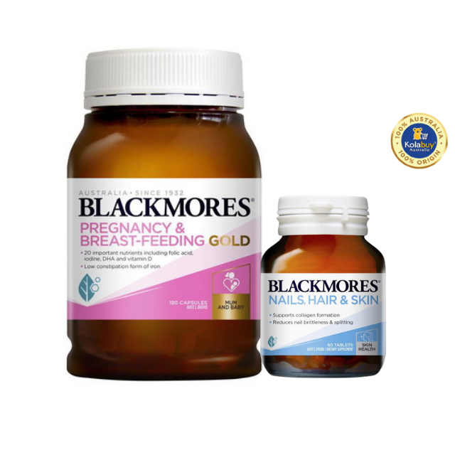 [Special Set] Chăm sóc sức khỏe sau sinh và làm đẹp Blackmores Sau sinh 180v & Da, móng, tóc 60v Blackmores (Discount đến 30%)