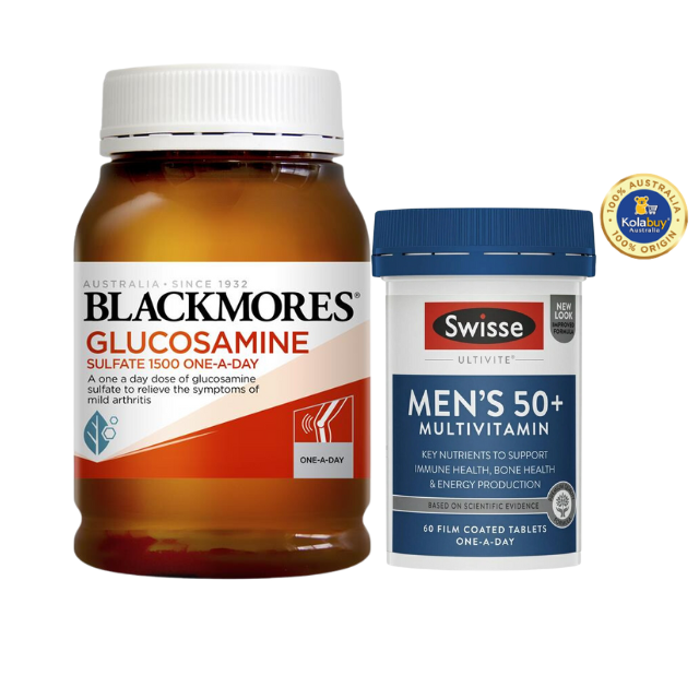 [Special Set] Chăm sóc sức khoẻ nam giới cao tuổi Swisse Men Ultivite 50+ & Xương khớp Glucosamine Blackmores (Discount đến 30%)