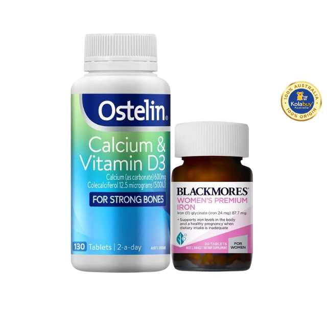 [Special Set] Chăm sóc mẹ bầu Úc Canxi bầu Ostelin & Sắt Blackmores (Discount đến 30%)