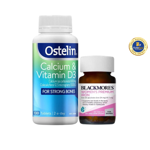 [Special Set] Chăm sóc mẹ bầu Úc Canxi bầu Ostelin & Sắt Blackmores (Discount đến 30%)