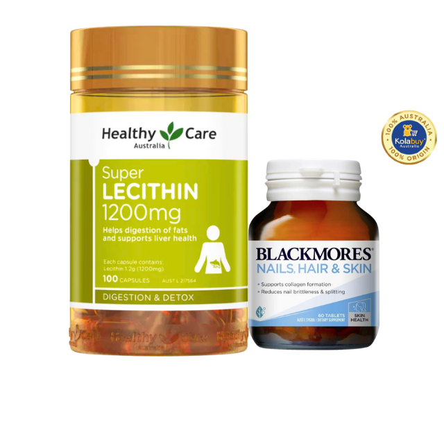 [Special Set] Chăm sóc sức khỏe phái đẹp Mầm đậu nành Lecithin Healthy Care & Hỗ trợ Da, Móng, Tóc Blackmores (Discount đến 30%)