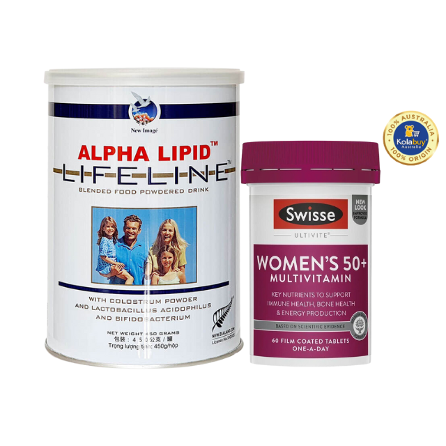 [Special Set] Chăm sóc sức khoẻ phụ nữ cao tuổi Sữa Alpha Lipid & Swisse Women Ultivite 50+ (Discount đến 30%)