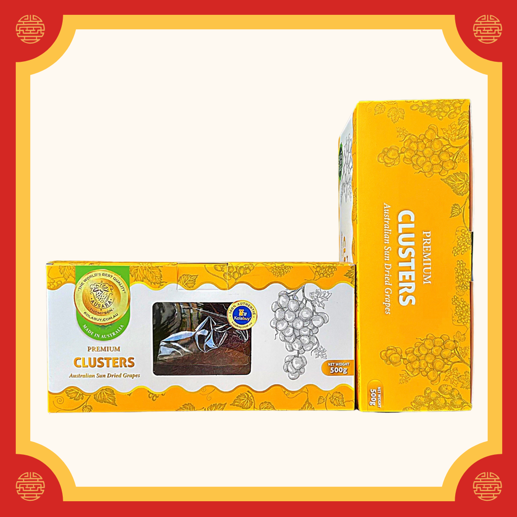 [Thompson Hộp quà 0,5kg] Nho khô nguyên cành Úc cao cấp Premium Thompson