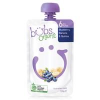 Bột Ăn Dặm Bubs Organic Blueberry Banana & Quinoa 6 Months+ 120g
