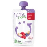 Bột Ăn Dặm Bubs Organic Berry & Banana Bircher Muesli 6 Months+ 120g