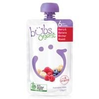 Bột Ăn Dặm Bubs Organic Berry & Banana Bircher Muesli 6 Months+ 120g
