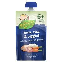 Bột ăn dặm Raffertys Garden 6+ Months Tuna Rice & Vegetable Puree 120g