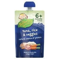 Bột ăn dặm Raffertys Garden 6+ Months Tuna Rice & Vegetable Puree 120g
