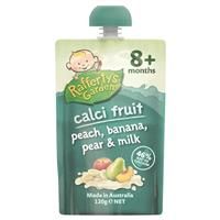 Raffertys Garden 8+ Months Calci-Fruit Peach Banana Pear and Milk 120g