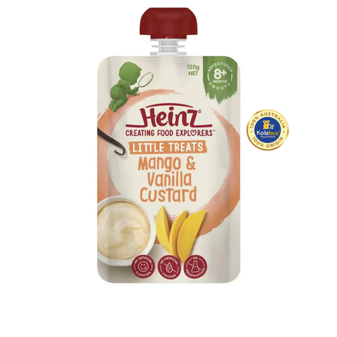 Váng sữa vị xoài cho bé từ 8 tháng Heinz Mango Vanilla Custard Pouch 120g