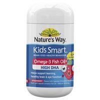 Nature's Way Kids Smart Omega-3 Fish Oil Strawberry Flavour 50 Chewable Capsules