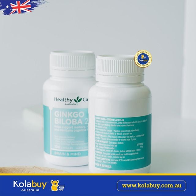 Viên uống bổ não Healthy Care Ginkgo Biloba 2000mg 100 viên