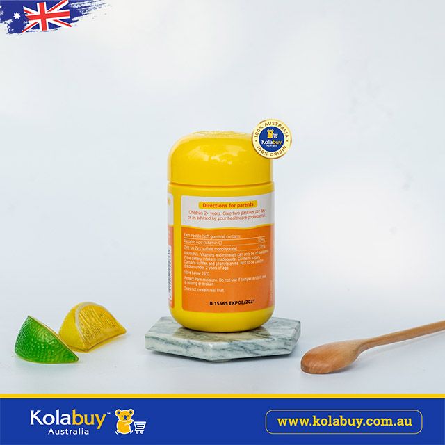 Kẹo dẻo Bổ sung Vitamin C và Kẽm Nature's Way Kids Smart Vita Gummies Vitamin C + Zinc 60 Viên