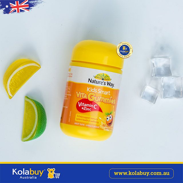 Kẹo dẻo Bổ sung Vitamin C và Kẽm Nature's Way Kids Smart Vita Gummies Vitamin C + Zinc 60 Viên