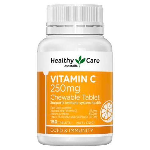 Viên nhai Healthy Care Vitamin C 250mg Chewable Tablet 150 viên