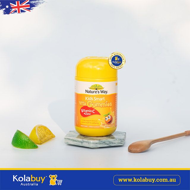 Kẹo dẻo Bổ sung Vitamin C và Kẽm Nature's Way Kids Smart Vita Gummies Vitamin C + Zinc 60 Viên