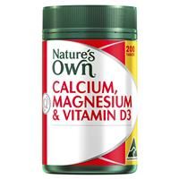 Nature's Own Calcium and Magnesium with Vitamin D3 200 Tablets Exclusive Size
