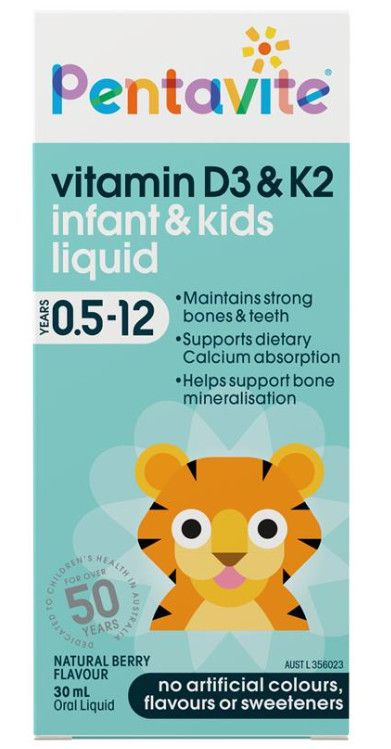 Pentavite Vitamin D3 & K2 Kids Liquid 30ml