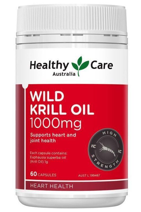 Dầu nhuyễn thể  Healthy Care Wild Krill Oil 1000mg 60 Soft Capsules