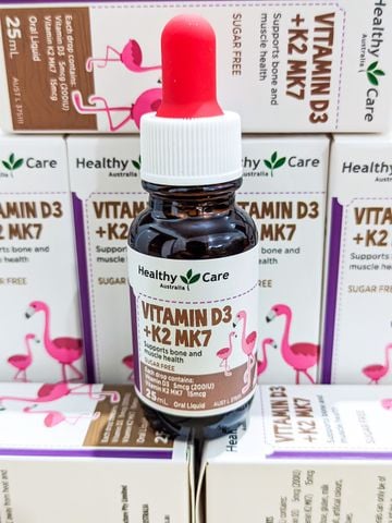 Siro hỗ trợ tăng chiều cao cho bé Vitamin D3 + K2 MK7 Healthy Care 25ml