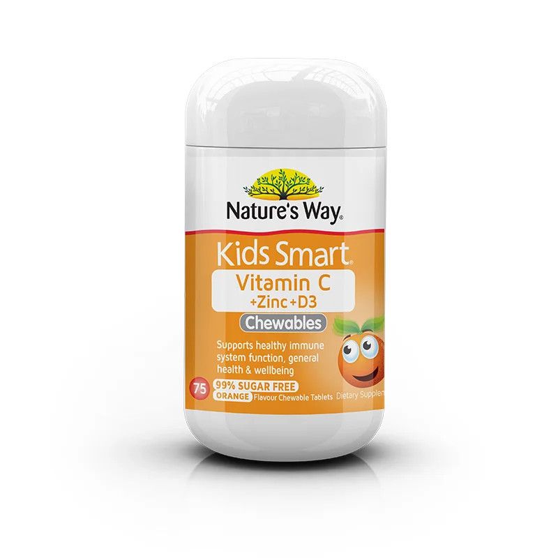 Viên nhai Nature’s Way Kids Smart Vitamin C + Zinc + D3 Chewable 75 viên