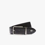 Men's Lacoste Engraved Buckle Reversible Piqué Leather Belt