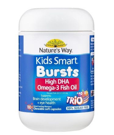 Viên nhai bổ sung Omega Nature's Way Kids Smart Omega 3 Fish Oil High DHA Trio 180 viên