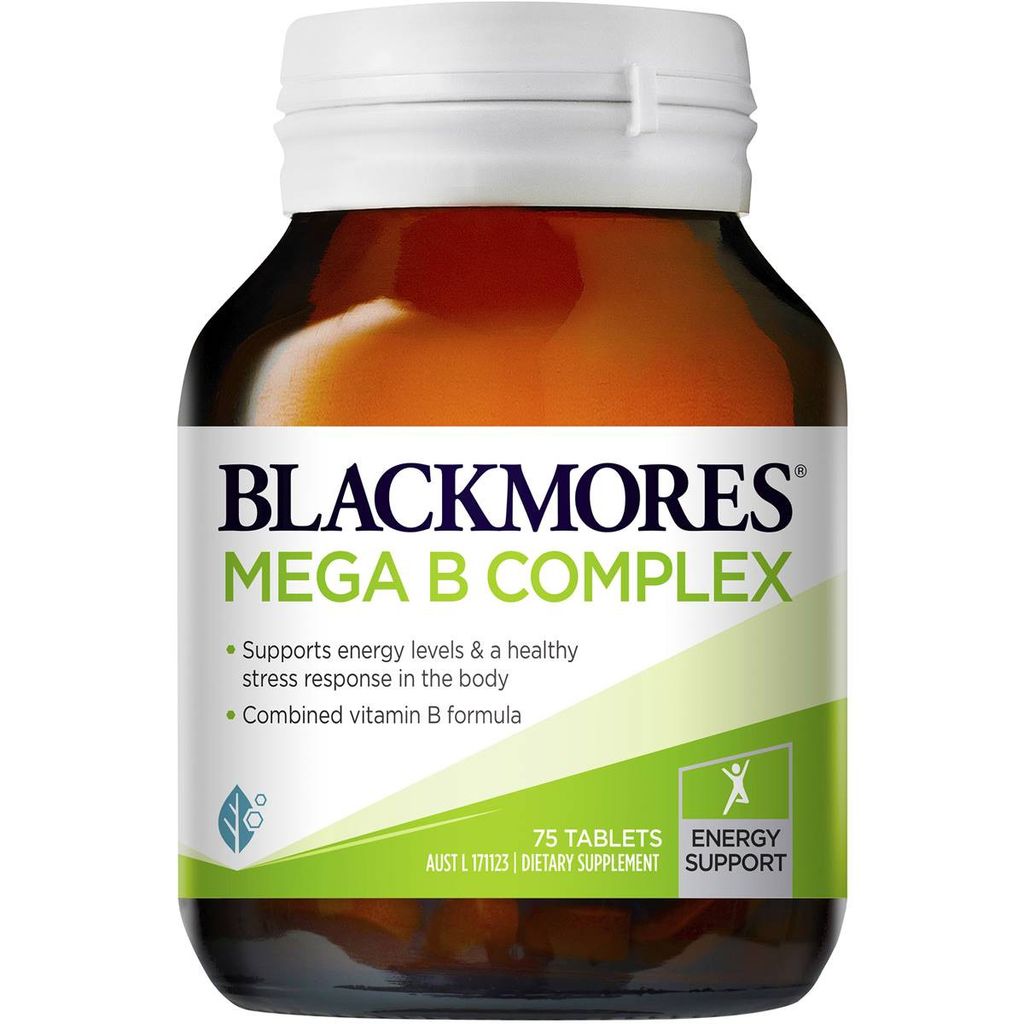 Viên uống bổ sung Vitamin B tổng hợp Blackmores Mega B Complex Energy Support 75 viên