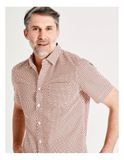 Melville Print Short Sleeve Shirt in Red