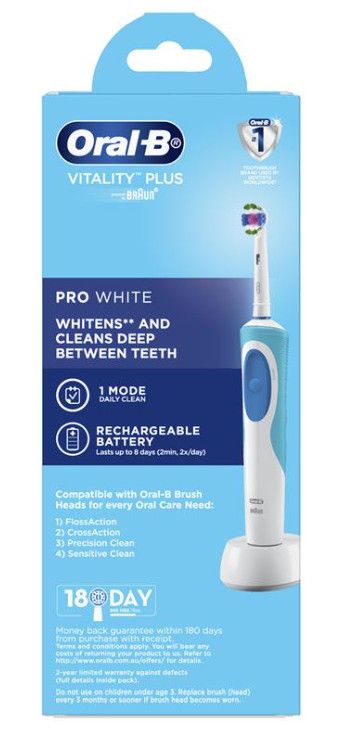 Bàn chải đánh răng điện Oral B Vitality Power Toothbrush Pro White