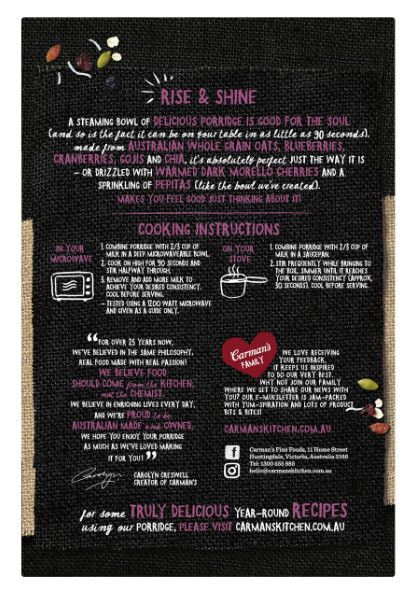 Carman's Super Berry & Coconut Gourmet Porridge Sachets 320g