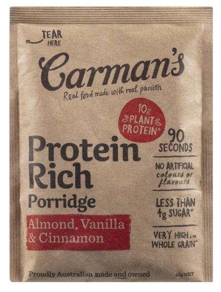 Carman's Protein Rich Porridge Sachets Almond, Vanilla & Cinnamon 6 Pack