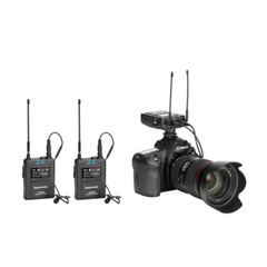 Saramonic UwMic9S Kit2 – UHF 96 Kênh. Dành Cho Máy Ảnh DSLR Nikon Canon Sony, Video, Ghi Hình, Phỏng Vấn, ENG, Micrô Phát Trực Tiếp