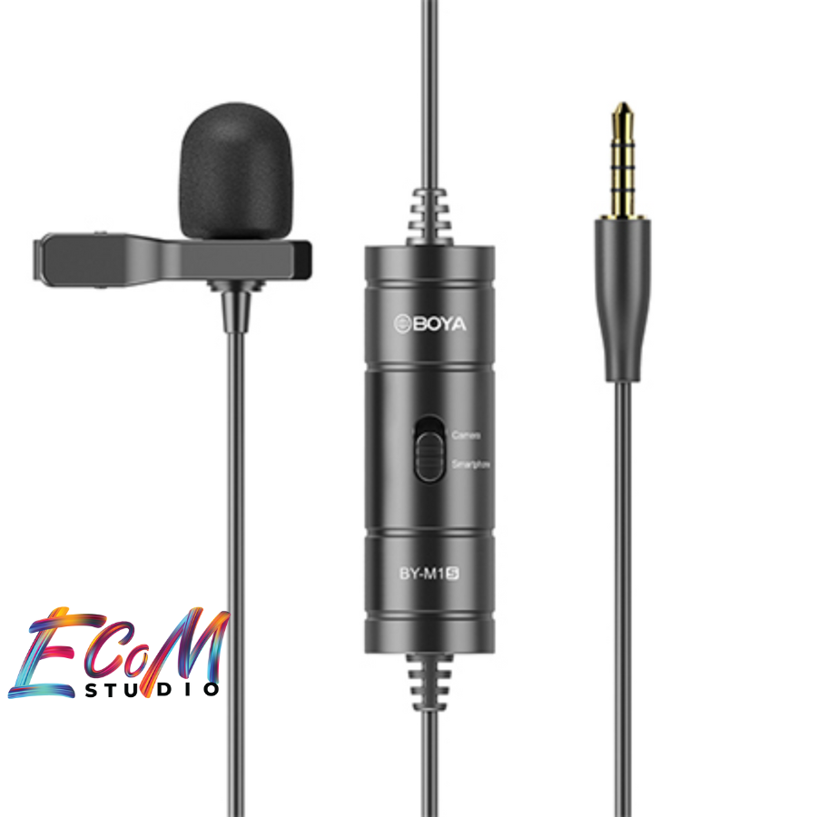 BOYA BY-M1S - Mic thu âm cài áo có dây cổng 3.5mm TRRS | Dành cho Điện thoại và Máy ảnh