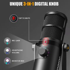 Micro MAONO PD400X / Micro thu âm Podcast / livestream hát Dynamic đa hướng chuẩn cắm USB/XLR