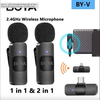 Micro Không Dây BOYA BY-V20 Cho Điện Thoại Type-C - Micro Cài Áo Không Dây 2.4GHz Chuyên Dùng Ghi Âm , Livestream, Vlogging, Quay Video TikTok, Youtube