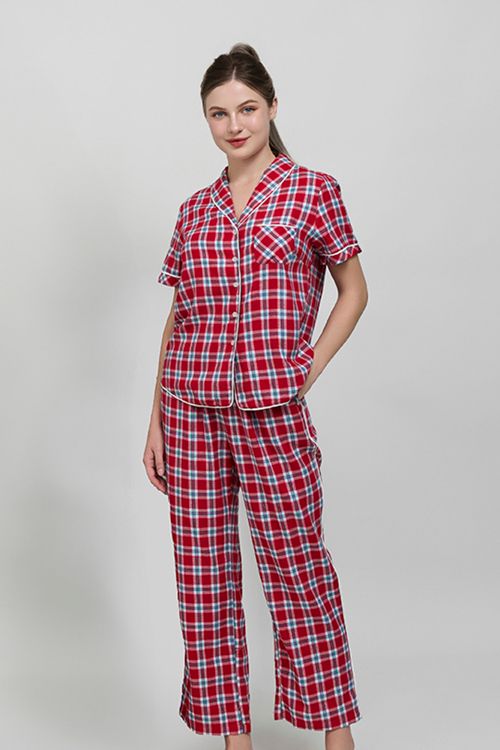  BKD079W01-BỘ KATE DÀI HỌA TIẾT CARO ĐỎ MANG LẠI CẢM GIÁC TRẺ TRUNG MÙA TẾT 