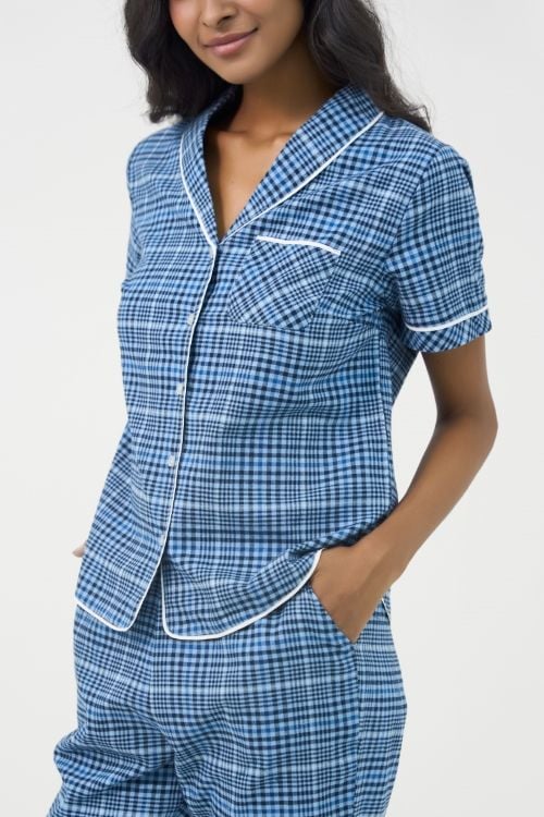  BKD079W02-BỘ KATE DÀI HỌA TIẾT CARO XANH MANG LẠI CẢM GIÁC TRẺ TRUNG VÀ NĂNG ĐỘNG 