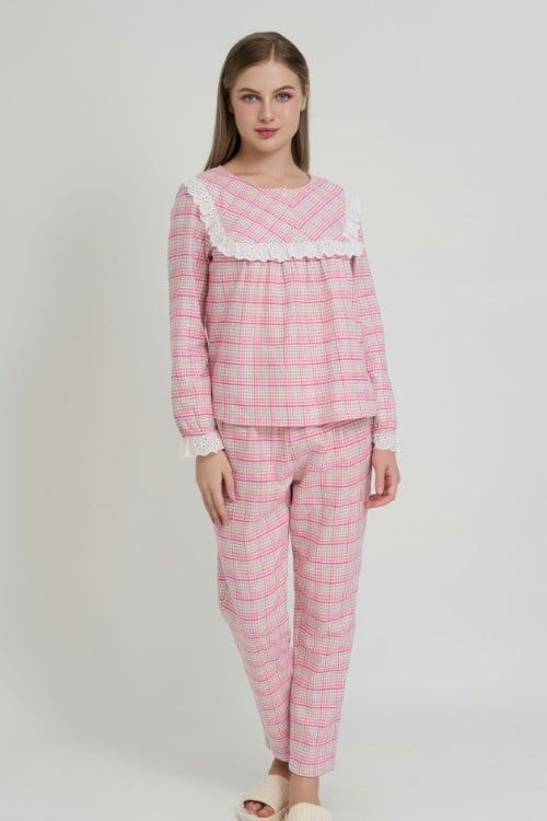  BKD104W01-BỘ DÀI TAY CỔ TRÒN, CHẤT KATE CHO THU ĐÔNG 