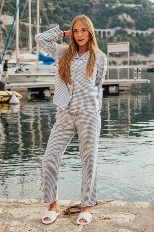  BKD110W41-BỘ PIJAMA BÂU SAM TAY DÀI, CHẤT LIỆU KATE NỈ ẤM ÁP CHO MÙA THU ĐÔNG 