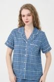  BKD138W01-BỘ KATE DÀI CỔ PIJAMA VỚI HỌA TIẾT CARO XANH MANG LẠI CẢM GIÁC TRẺ TRUNG VÀ NĂNG ĐỘNG 