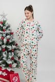  BKD180W41-BỘ DÀI TAY CỔ TRÒN CHẤT KATE, HỌA TIẾT ĐẶC TRƯNG CHO NOEL 