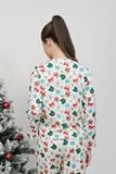  BKD180W41-BỘ DÀI TAY CỔ TRÒN CHẤT KATE, HỌA TIẾT ĐẶC TRƯNG CHO NOEL 
