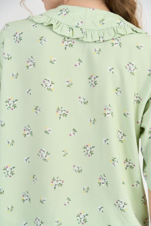  BKL03S5K02-BỘ LỬNG TOLE  VỚI THIẾT KẾ CỔ LÁ SEN ĐIỂM NHẤN BÈO CỔ MANG PHONG CÁCH NHẸ NHÀNG, NỮ TÍNH VÀ THOÁNG MÁT 