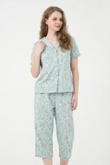BKL045W31-BỘ KATE LỬNG VỚI HOẠ TIẾT HOA LÁ MÀU XANH VỚI THIẾT KẾ BÈO NHÚN DUYÊN DÁNG, CHẤT VẢI MỀM MẠI THOÁNG MÁT GIÚP NGƯỜI MẶC THOẢI MÁI SUỐT CẢ NGÀY.