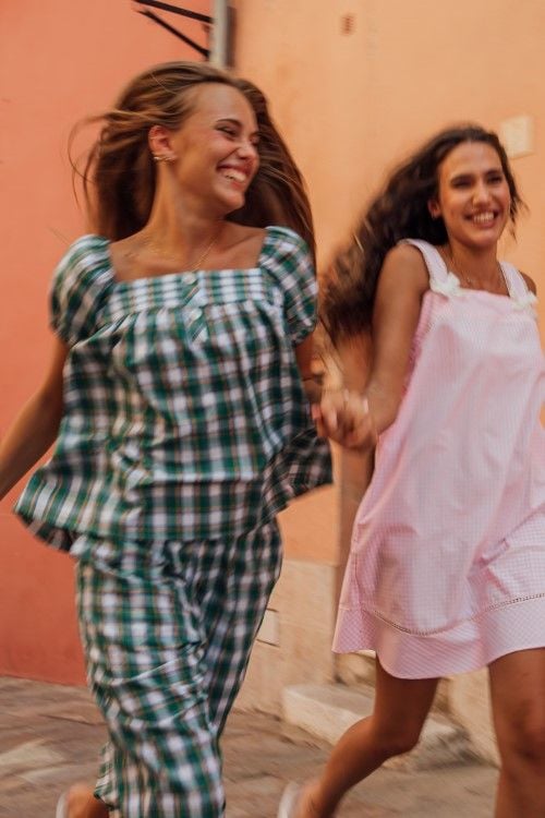  BKL110W41-BỘ KATE LỬNG CAO CẤP MỀM MỊN, THOÁNG MÁT  VỚI HỌA TIẾT CARO XANH LÁ NĂNG ĐỘNG VÀ TRẺ TRUNG 