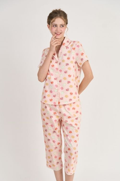  BKL162W41-BỘ KATE LỬNG CỔ PIJAMA VỚI ĐIỂM NHẤN PHỐI REN NỔI BẬT MANG ĐẾN SỰ THOẢI MÁI VÀ THOÁNG MÁT. 